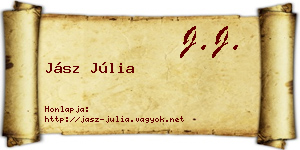 Jász Júlia névjegykártya